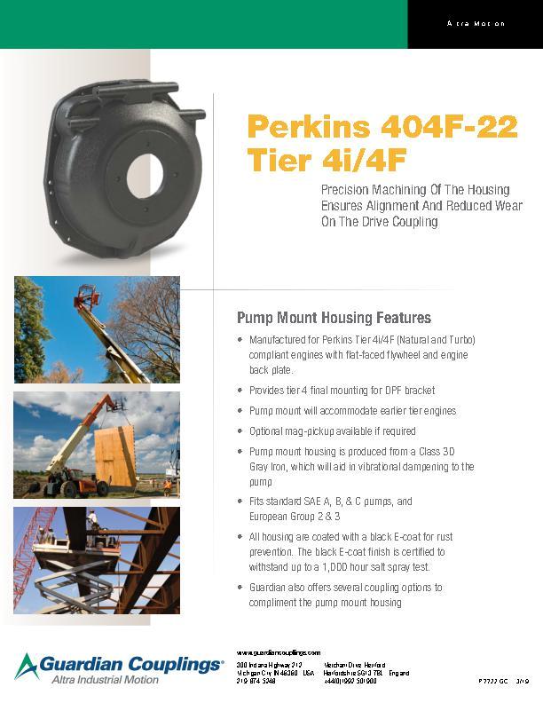 Perkins 404F-22 Pump Mount
