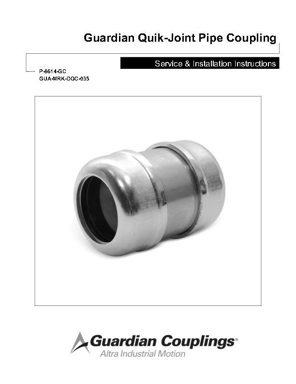 Quik-Joint Pipe Coupling Service & Installation Instructions