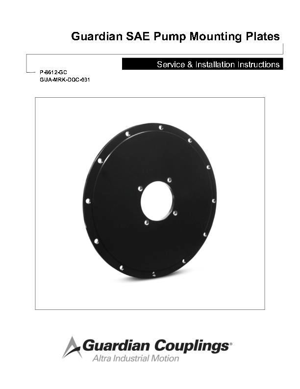 SAE Pump Mounting Plates Service & Installation Instructions